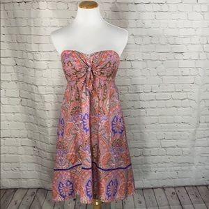 Shoshanna strapless silk blend dress